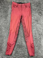 Piper by SmartPak Womens 26R Berry Red Silicone Full Seat Equestrian Breeches