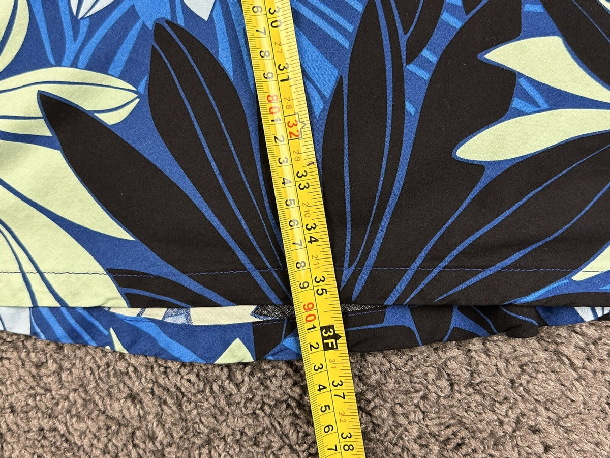 Vintage Hilo Hattie Womens Small Blue Tropical Floral Print A-Line Sundress