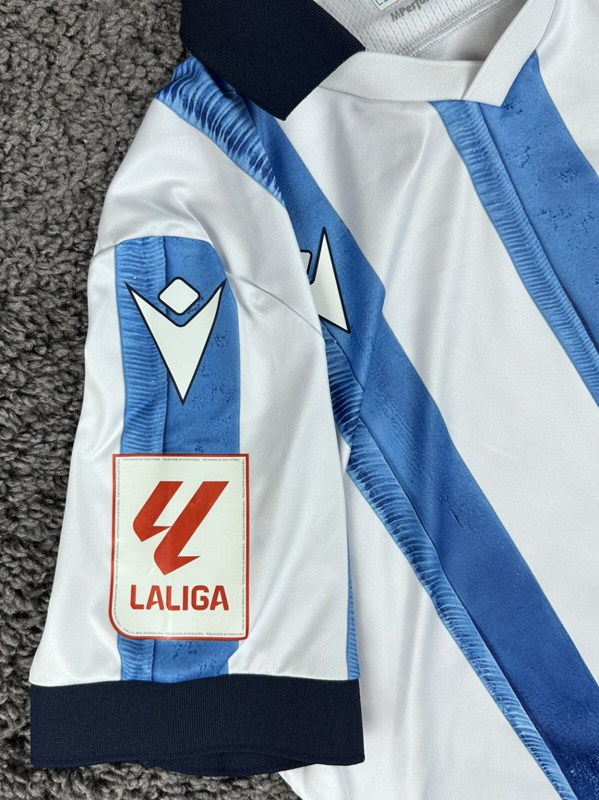 Macron Jersey Mens S Real Sociedad Home Soccer Shirt Blue White