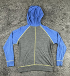 Nike NFL LA Rams Womens L Raglan Full Zip Hoodie Grey Blue Contrast Stitch