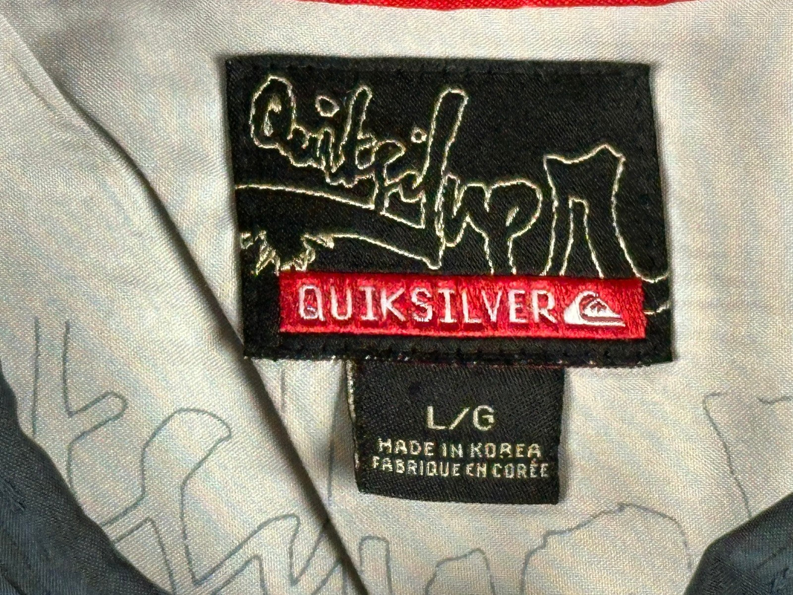 Vintage Y2K Quiksilver Mens Black Rayon Blend Short Sleeve Button Shirt Sz Large