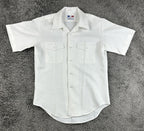 US Navy White M/L Mens Short Sleeve Uniform Shirt Flying Cross Made in USA
