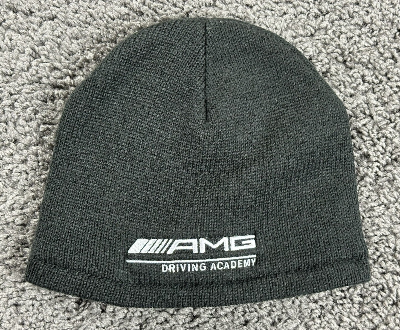Mercedes AMG Driving Academy Beanie Hat Black Embroidered Logo Knit Winter