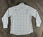 Lands End Mens Large 16-16.5 L Stretch Plaid Button Down Shirt Blue Check Egypt