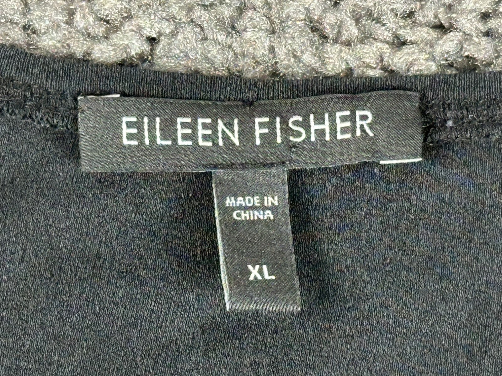 Eileen Fisher Black Stretch Silk Jersey Scoop Neck Short Sleeve Tunic Top Sz XL
