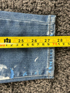 PAIGE Hoxton Ankle Jeans Womens 28 Indigo Artisan Paint Splatter Rare USA