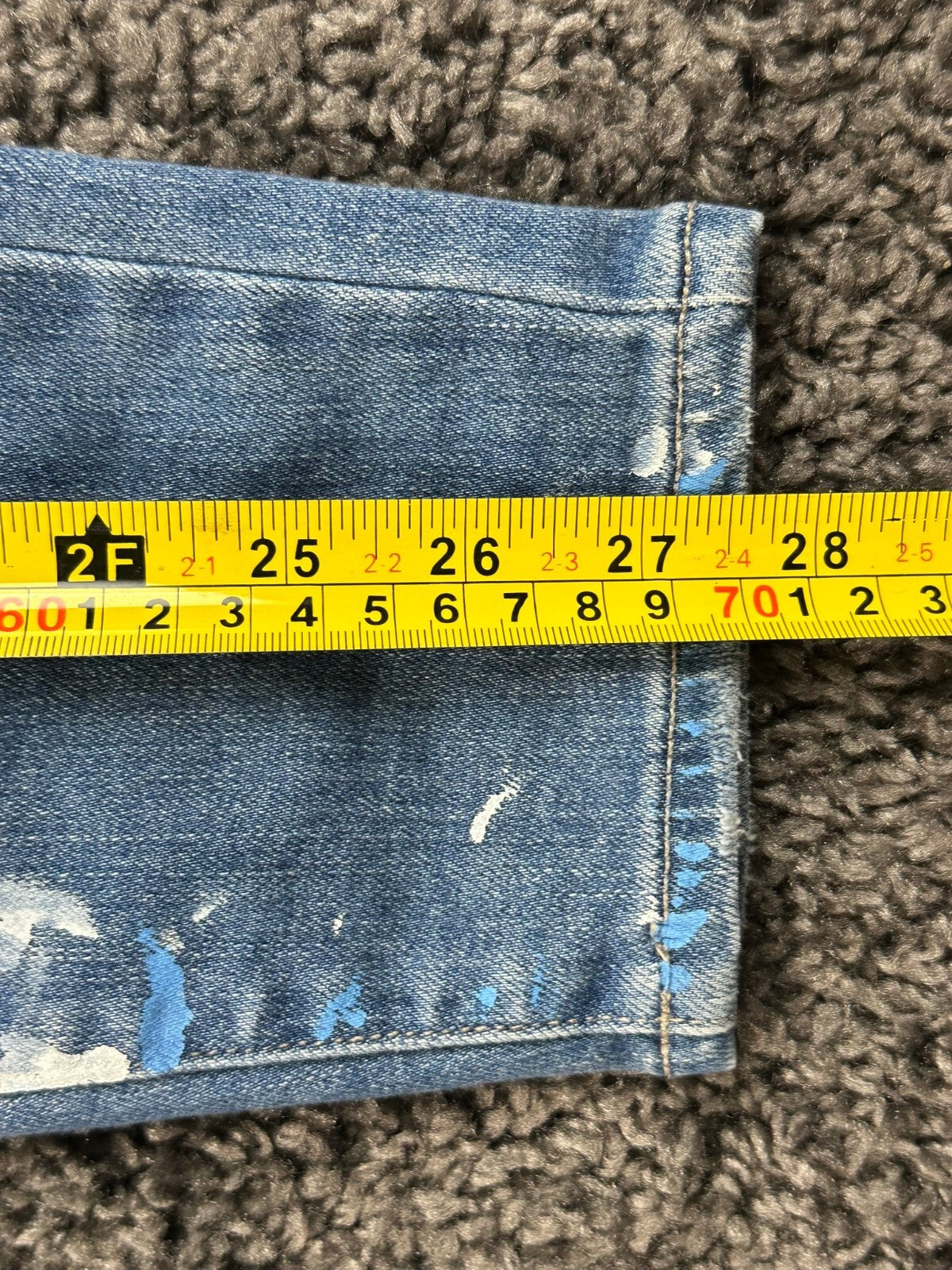 PAIGE Hoxton Ankle Jeans Womens 28 Indigo Artisan Paint Splatter Rare USA