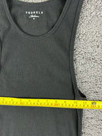 YoungLA Mens M Black Wife Lover Ribbed Tank Top Model 340 Fitness Gym Shirt