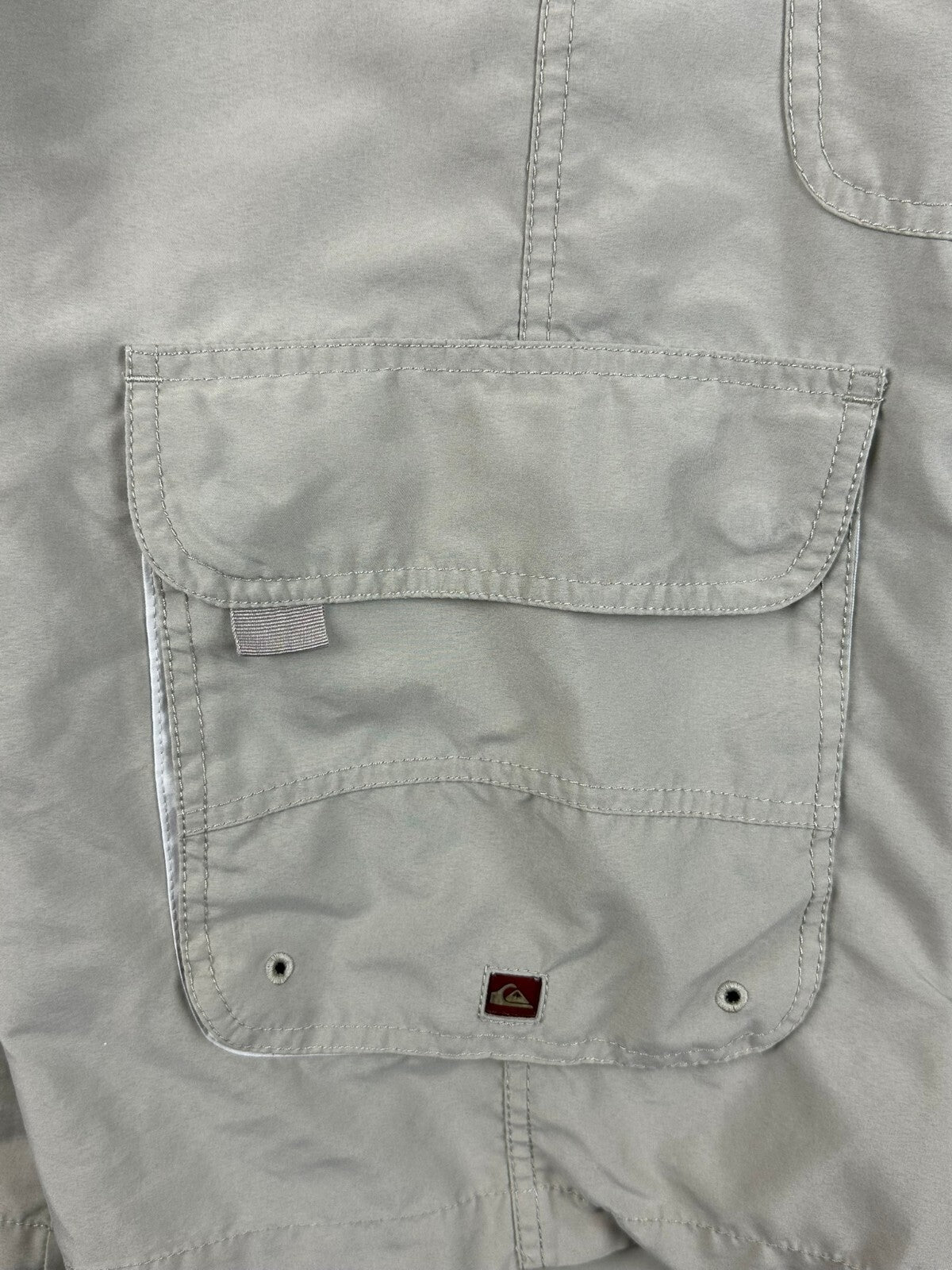 Vintage Quiksilver Cargo Shorts Men 41 Waist Tan Drawstring Y2K Sz L