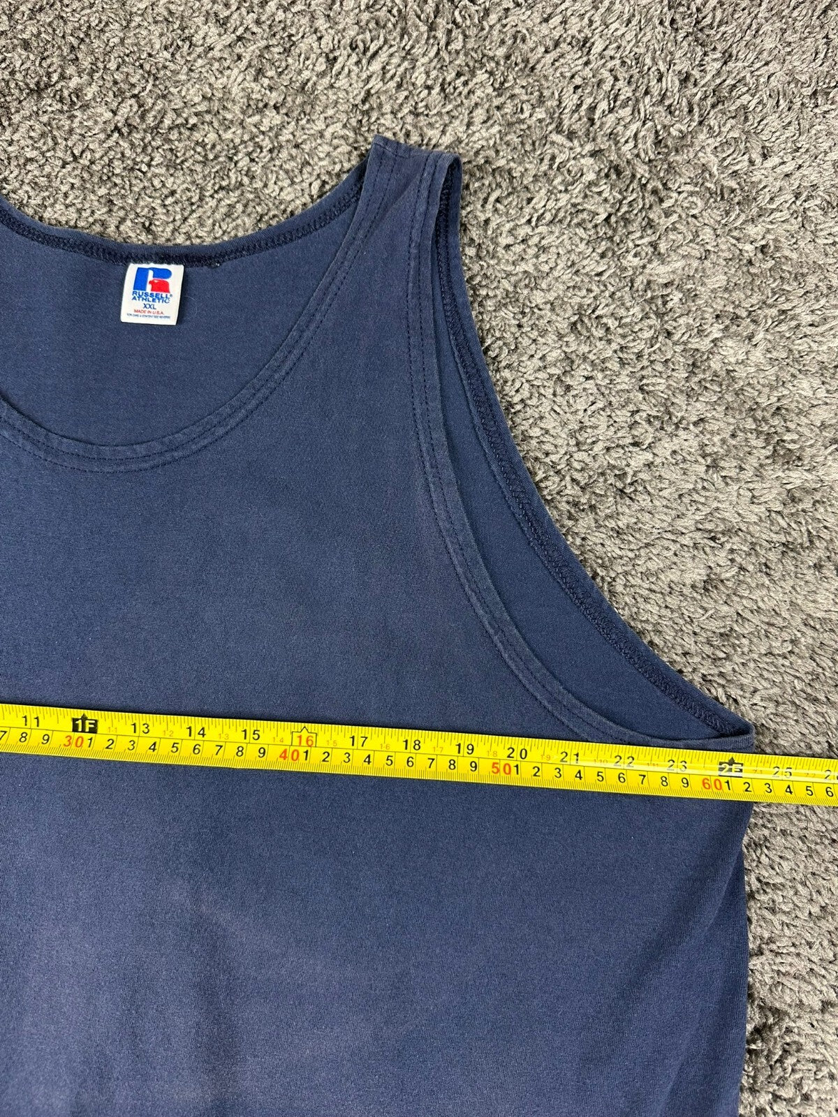 Vintage 90s Russell Athletic Mens XXL Blue Cotton Tank Top Made In USA