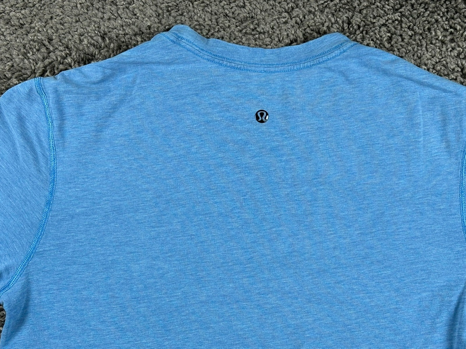 Lululemon Womens Short Sleeve Athletic Shirt Heather Blue Gym Running Tee Sz S