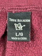 True Religion Core Jogger Sweatpants Mens L Burgundy Horseshoe Logo Lounge Pants