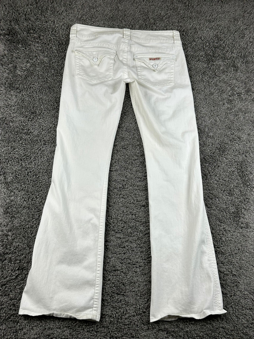Hudson Womens Size 30 White Stretch Denim Bootcut Jeans Double Button
