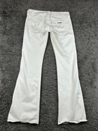 Hudson Womens Size 30 White Stretch Denim Bootcut Jeans Double Button