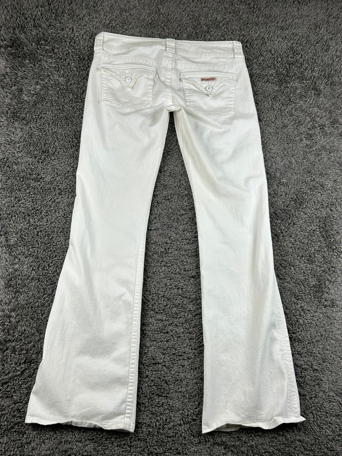 Hudson Womens Size 30 White Stretch Denim Bootcut Jeans Double Button