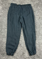 Athleta Womens Medium Black 100% Linen Pull On Jogger Pants Casual Trousers