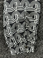 Morgan De Toi Odesir Blouse Black White Geometric Wrap Long Sleeve Top Sz XS 34