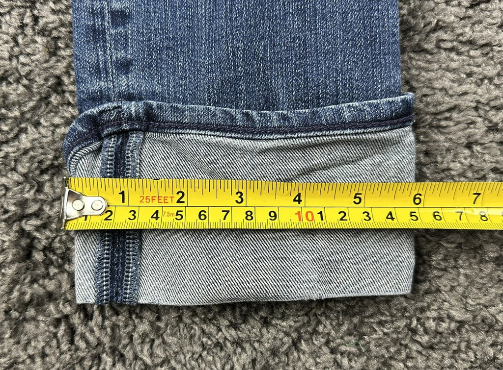 AG Adriano Goldschmied Womens 30 The Stevie Cuff Slim Straight Jeans Blue