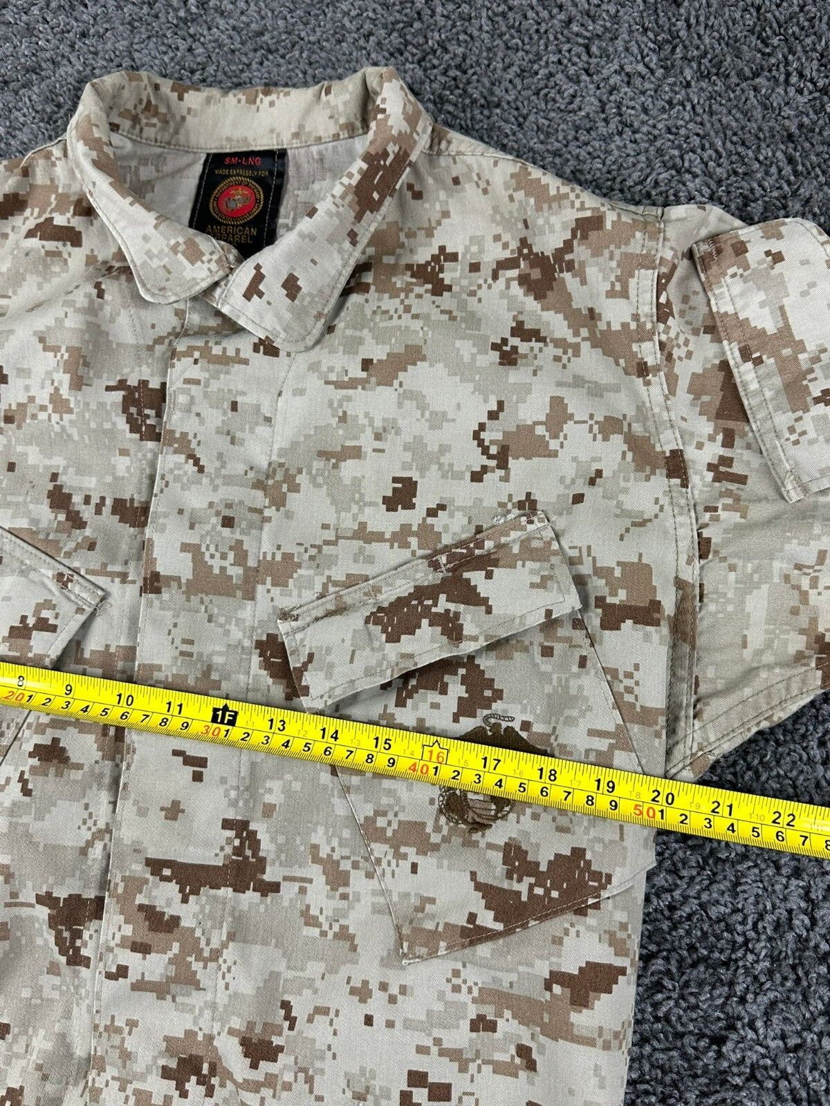 USMC Desert MARPAT Camo MCCUU Combat Blouse Shirt American Apparel Long Sz Small