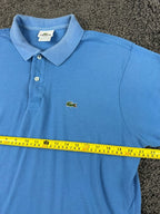Lacoste Mens Polo Shirt Light Blue Pique Short Sleeve Crocodile Logo Size 6