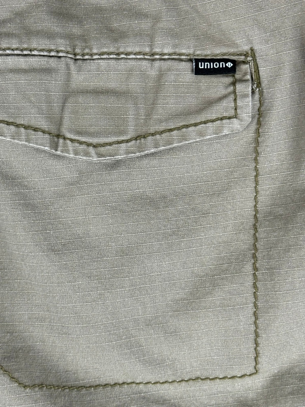 Union Mens M Khaki Stretch Cargo Jogger Pants Zipper Pockets