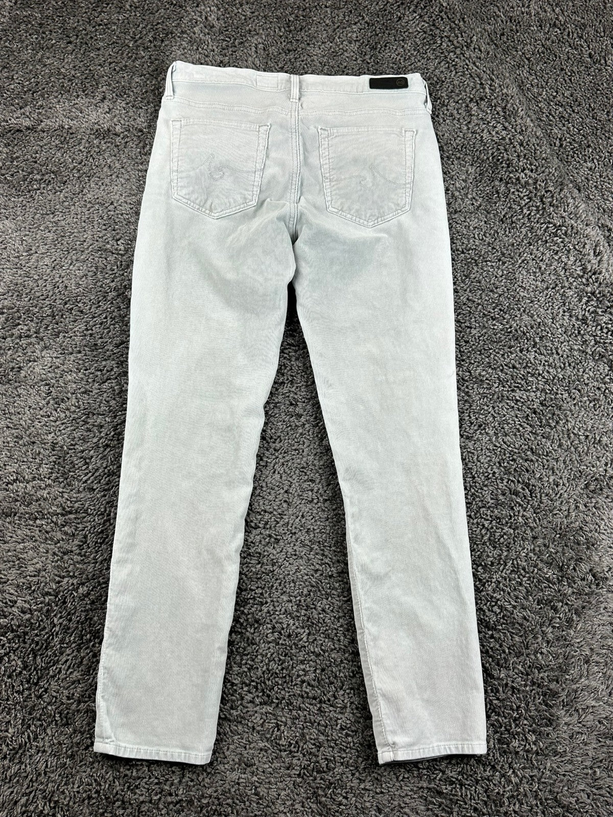 AG Adriano Goldschmied The Prima Ankle Corduroy Pants  Gray Slim Women Size 28R