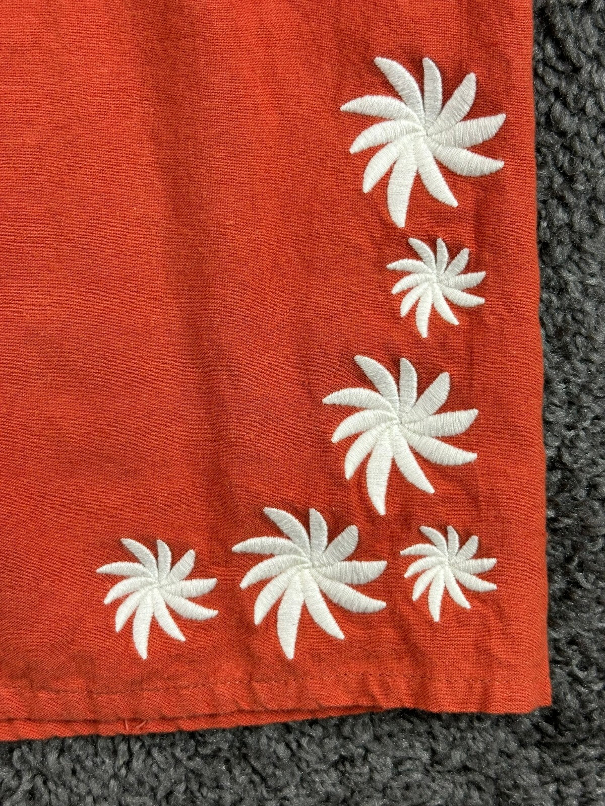 Rhythm Womens Linen Blend Wide Leg Pants Orange Sz 2 Floral Embroidered Pull On