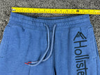 Hollister Mens Blue Straight Leg Fleece Sweatpants Vertical Graphic Logo S