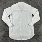 Sigrid Olsen 100% Linen Long Sleeve Shirt Womens White Button Down Roll Tab XS