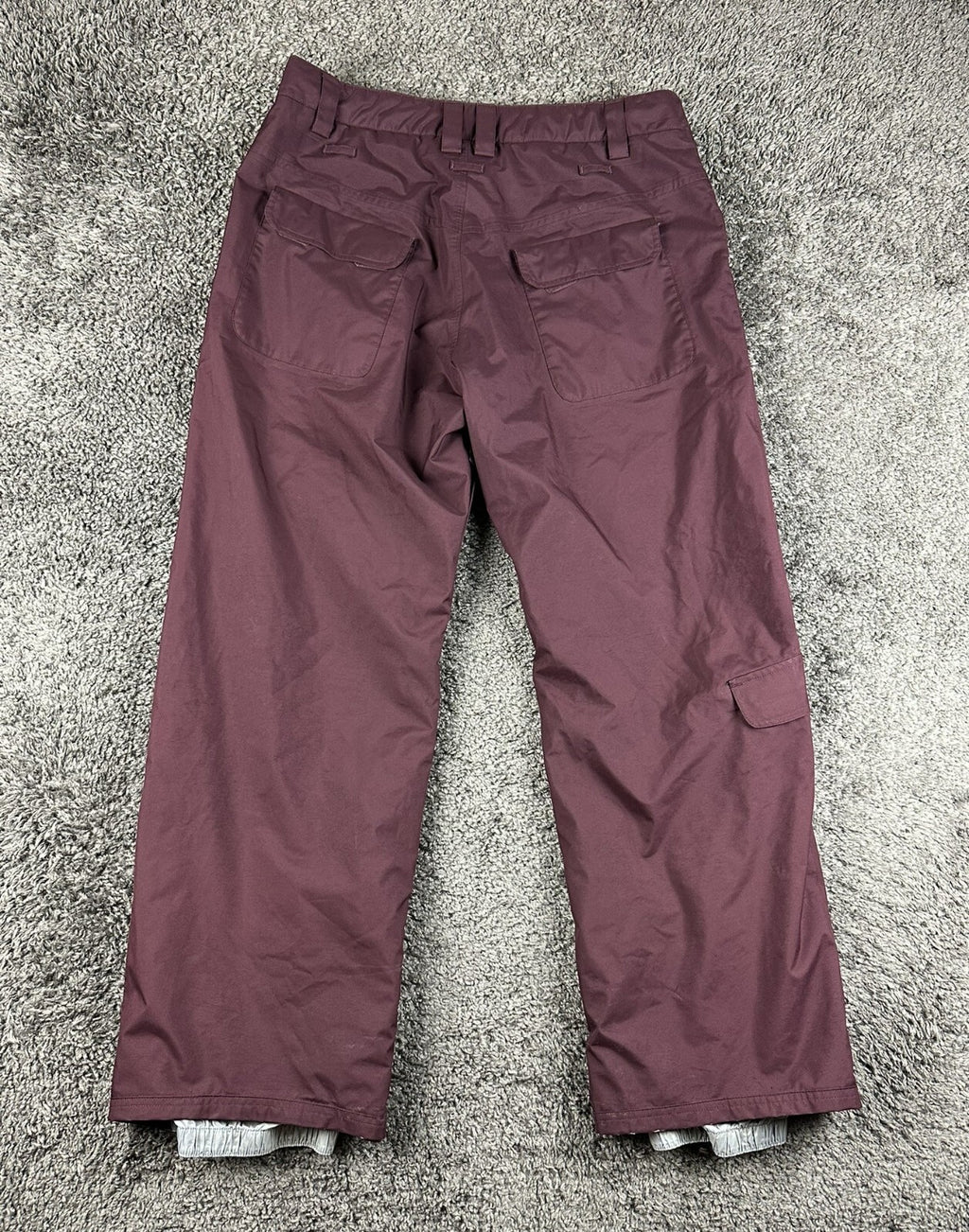 Nike 6.0 Mens L Burgundy Cargo Snowboard Ski Pants Vented Zip Hem Y2K