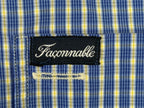 Vintage Façonnable Mens L Blue Plaid Short Sleeve Shirt USA