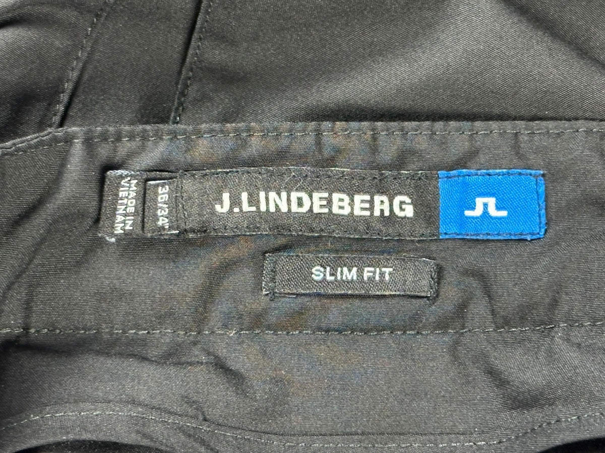 J Lindeberg Elof Slim Fit Poly Golf Pants Mens 36x34 Black Trousers Stretch