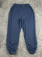 Garage Women's Small S Fleece Joggers Sweatpants Navy Blue Elastic Cinch Hem