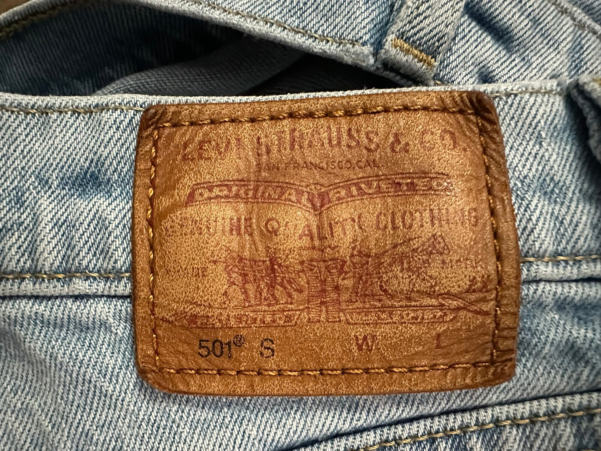 Levi's Premium Womens 24x28 501 S Skinny Jeans Light Wash Button Fly Denim