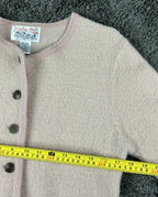 Vintage Tally Ho Womens PS Light Pink 100% Wool Knit Cardigan Sweater