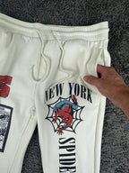 Marvel Spider-Man Origins 1962 Mens S Off White Graphic Jogger Sweatpants