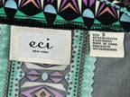 ECI New York Dress Womens S Small Black Multi Geometric Paisley Stretch NWT