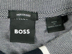 BOSS Hugo Boss Parlay 192 Mercerized Polo Shirt Men Gray Black Micro Pattern M