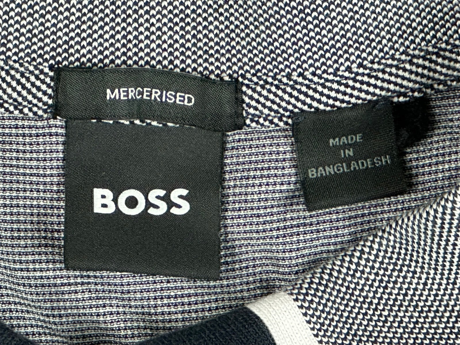 BOSS Hugo Boss Parlay 192 Mercerized Polo Shirt Men Gray Black Micro Pattern M