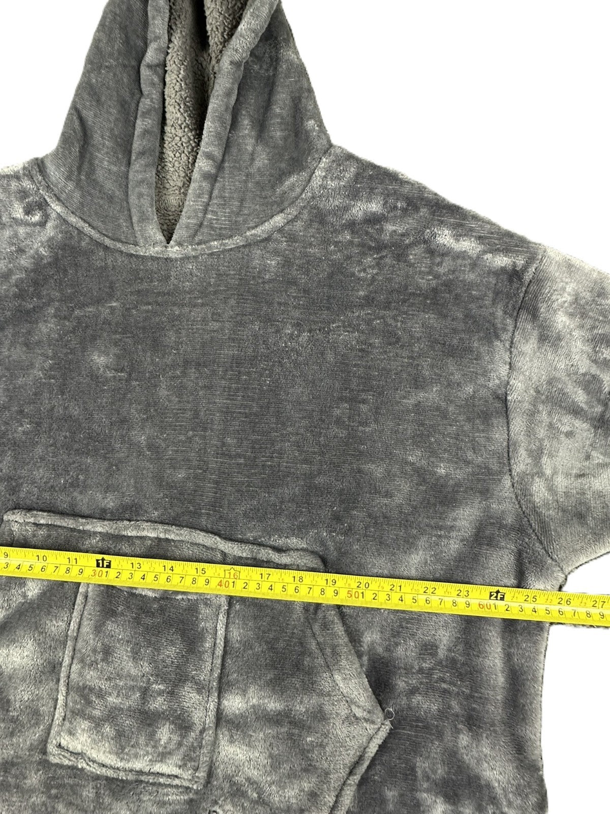 Redess Oversized Wearable Blanket Hoodie Grey Sherpa Lined Fleece Pullover OS