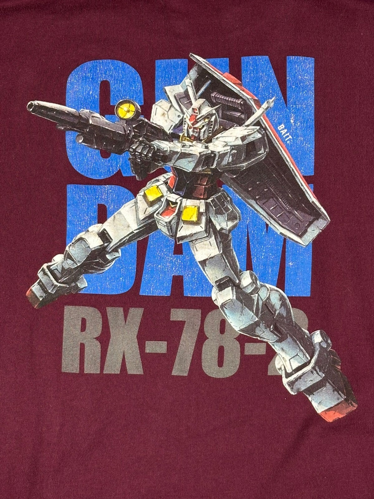 BAIT x Gundam Universe Mens M Maroon RX-78-2 Graphic Crewneck Sweatshirt
