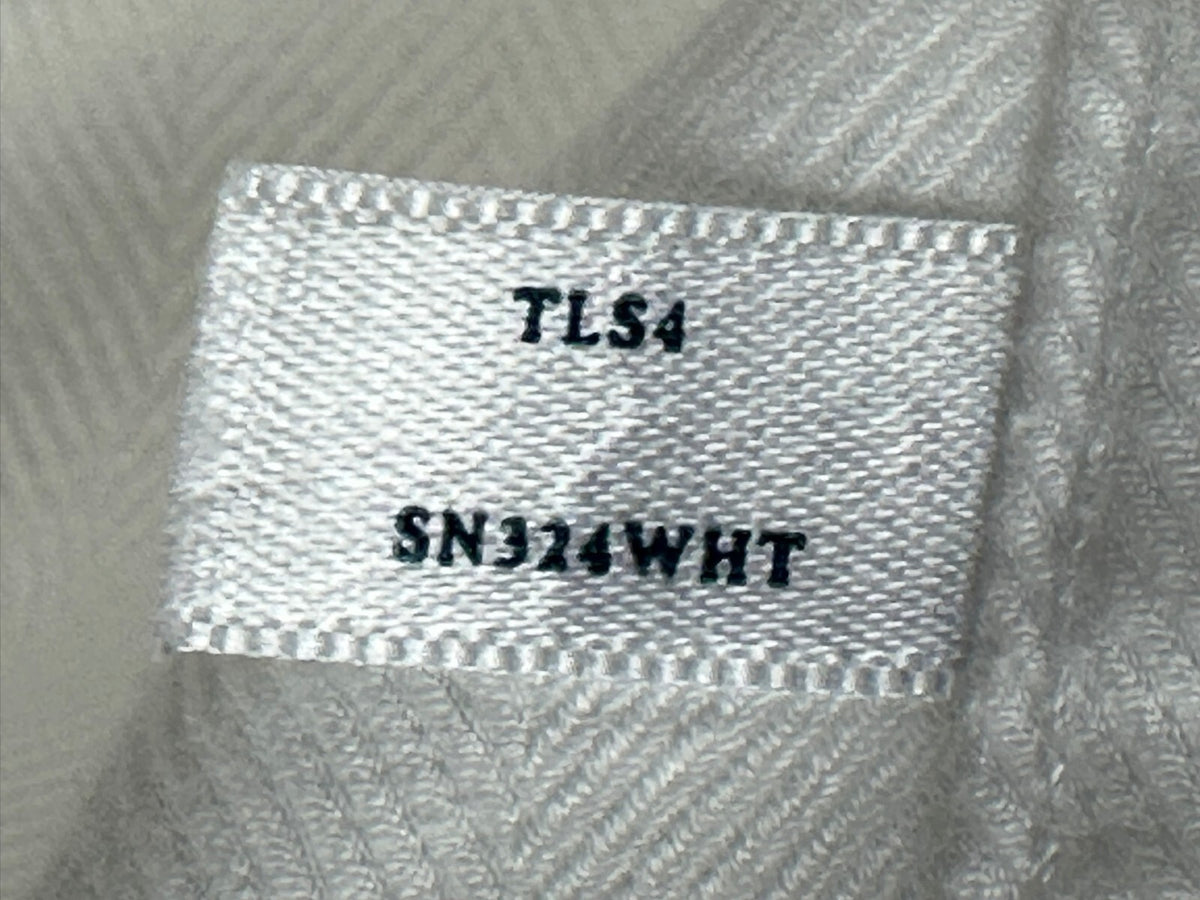 Charles Tyrwhitt Mens White Herringbone Non Iron French Cuff Dress Shirt 17/37