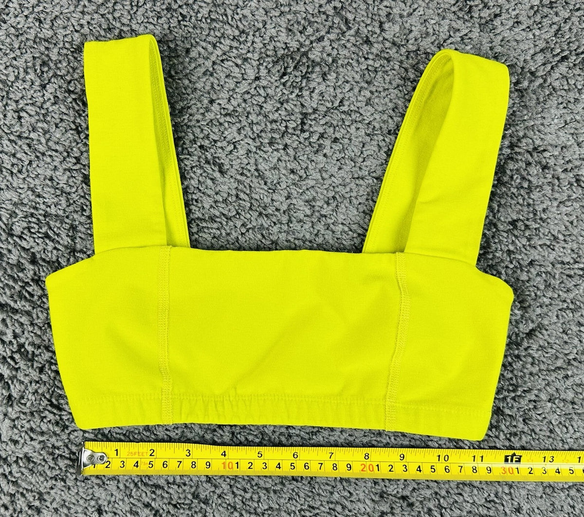 Beyond Yoga Womens XS Neon Yellow Spacedye Square Neck Bra & Midi Legging Set
