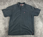 Vintage Y2K Quiksilver Mens Black Rayon Blend Short Sleeve Button Shirt Sz Large