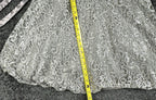Betsy & Adam Womens 6 Silver Metallic Lace Rhinestone Tulle Cocktail Party Dress