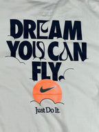 Nike Mens XL Max90 Dream You Can Fly Basketball Graphic T-Shirt White Loose Fit