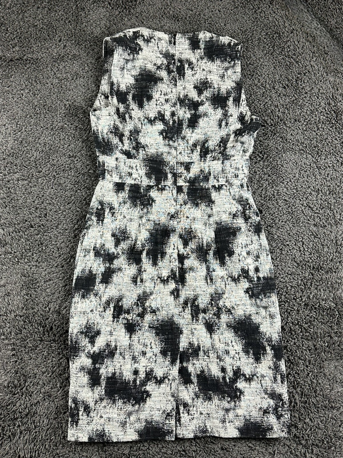 Classiques Entier Dress Women Black White Abstract Sleeveless Lined Zip Sz 4