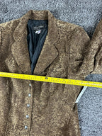 Wah Maker Limited Edition Brown Chenille Frock Coat Jacket Womens Size 12 L NWT