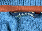L.L.Bean Fleece Jacket Men Blue Full Zip Waffle Knit Thumbhole Cuffs Sz L