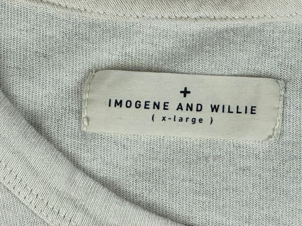 Imogene + Willie Mens XL Off-White Cotton Short Sleeve T-Shirt Tee Made in USA